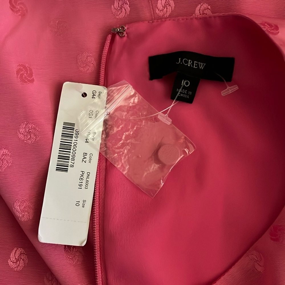 NWT J. Crew Pink Shift Dress Jacquard Floral in Size 10 - Picture 12 of 13
